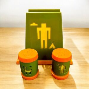 Vintage St Labre Indian School Napkin Holder Salt & Pepper Shakers Ashland MCM